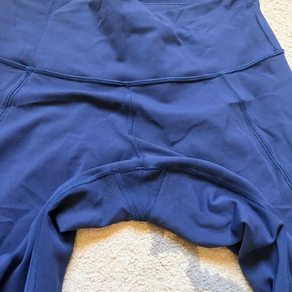Lululemon Wunder Train High-Rise Tight 25” Hem Slit True Navy Leggings Size 10